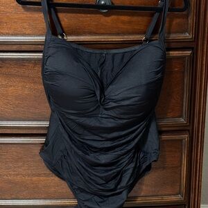 Black Ruched Swimsuit